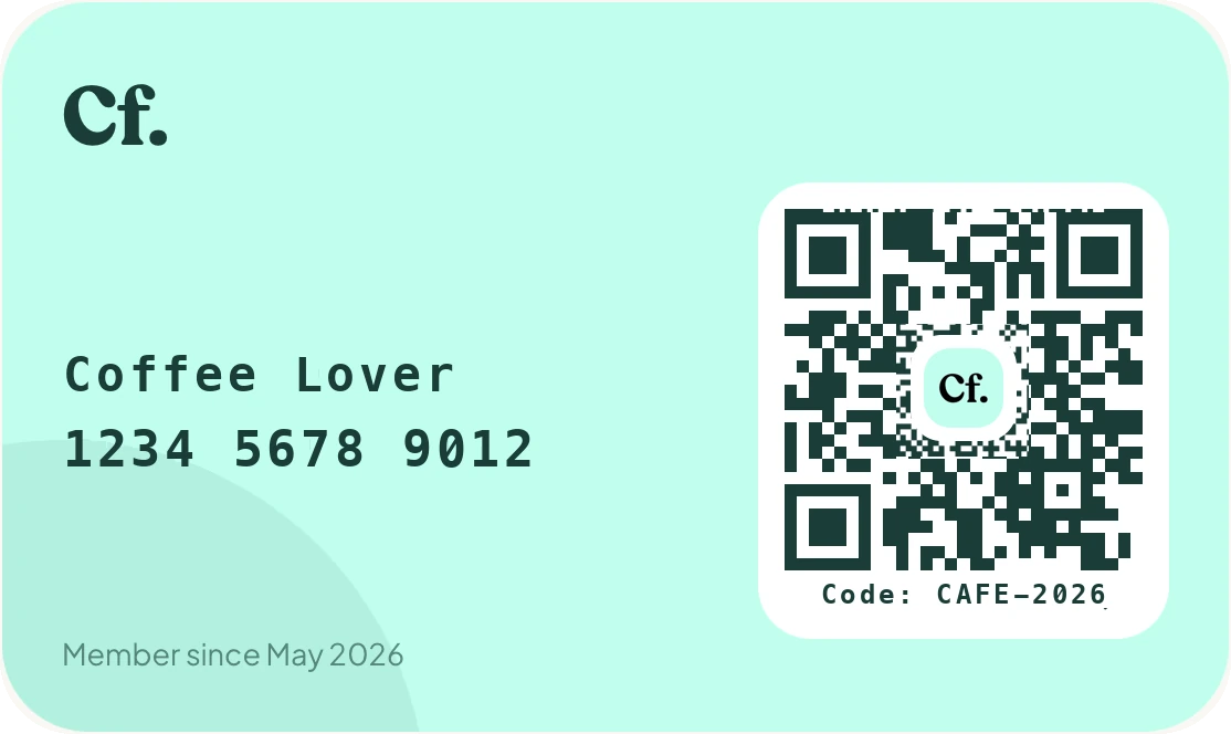 CafeinCard in the Cafein app