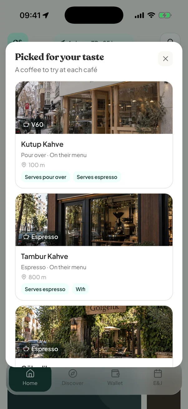 Coffees and cafés picked for your taste